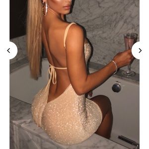 New w tags Gold Sparkly Mini Dress